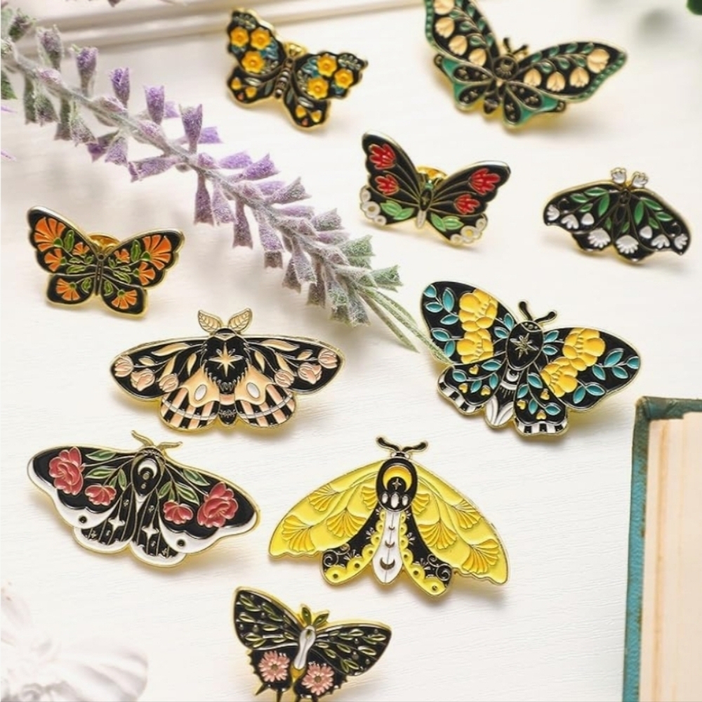 Colorful Butterfly Enamel Pins 10 Pieces